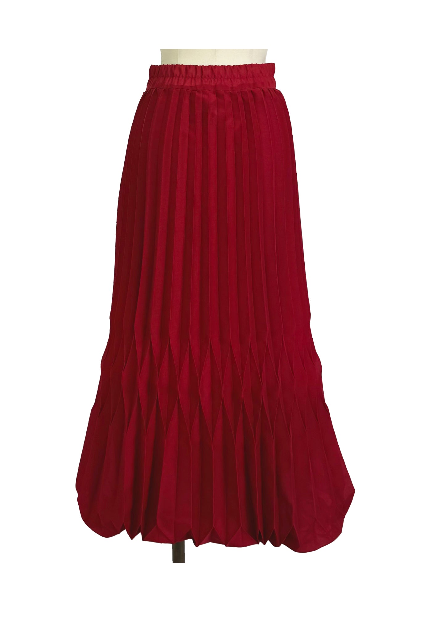 DYED ORGANDY PLEATS BUD-LIKE SKIRT